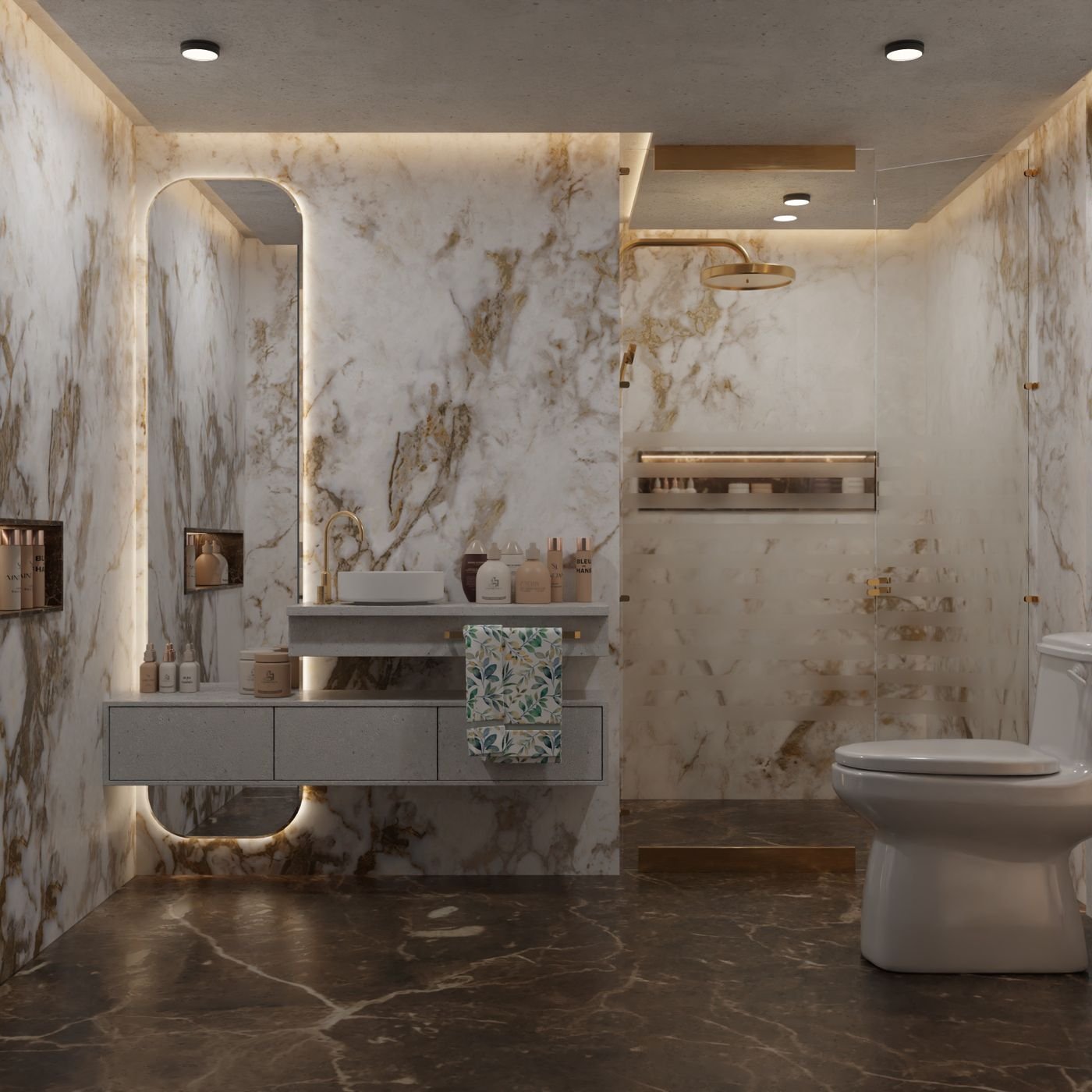 Salle de bain en marbre